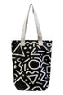 Graffiti Doodle Print Cotton Tote Bag