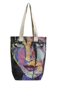 Woman Impasto Painting Print Cotton Tote Bag (Pack of 3)