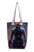 Futuristic Robot Print Cotton Tote Bag