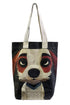 Jack Russell Dog Print Cotton Tote Bag