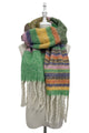 Multi Stripe Blanket Tassel Scarf