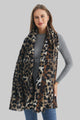 Bold Leopard Print & Stripe Frayed Scarf