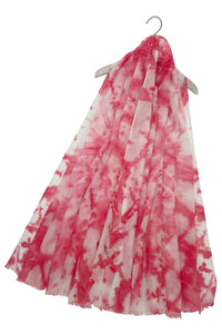 Swirl Tie Dye Print Frayed Scarf