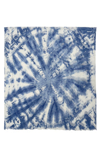 Swirl Tie Dye Print Frayed Scarf