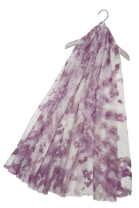 Swirl Tie Dye Print Frayed Scarf