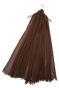 Plain Hijab/Shawl Frayed Scarf