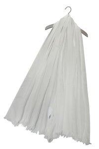Plain Hijab/Shawl Frayed Scarf