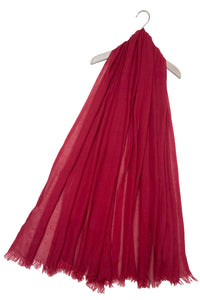 Plain Hijab/Shawl Frayed Scarf