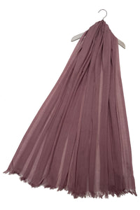 Plain Hijab/Shawl Frayed Scarf