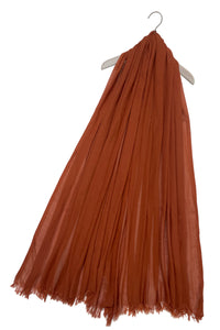 Plain Hijab/Shawl Frayed Scarf