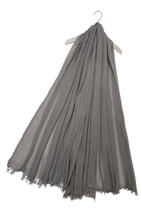 Plain Hijab/Shawl Frayed Scarf