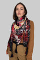 Zebra & Leopard Safari Leaf Print Square Tassel Scarf