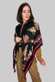 Symmetrical Butterfly Print Square Tassel Scarf