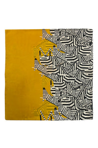 Abstract Zebra Monochrome Print Silk Scarf
