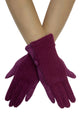 Plain Button Knit Touchscreen Gloves