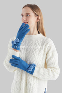 Twist Bow Plain Touchscreen Gloves