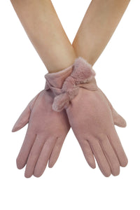 Twist Bow Plain Touchscreen Gloves