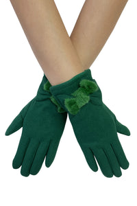 Twist Bow Plain Touchscreen Gloves