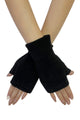 Plain Diamante Trim Wrist Warmer Gloves