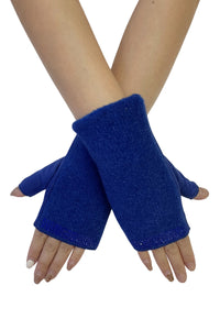 Plain Diamante Trim Wrist Warmer Gloves