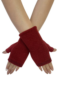 Plain Diamante Trim Wrist Warmer Gloves