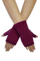 Plain Diamante Trim Wrist Warmer Gloves