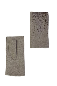 Plain Scattered Diamante Wrist Warmer Gloves