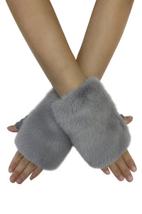 Faux Fur Fingerless Gloves