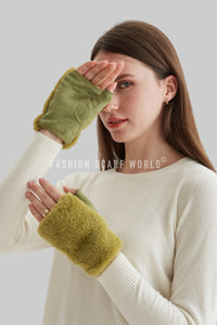 Faux Fur Fingerless Gloves