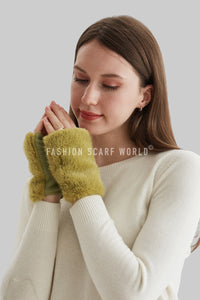 Faux Fur Fingerless Gloves