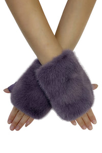 Faux Fur Fingerless Gloves