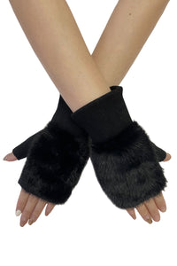 Faux Fur Fingerless Wrist Warmers