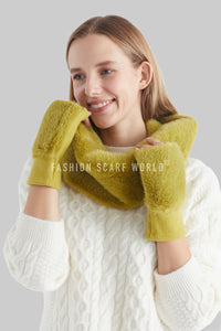 Faux Fur Fingerless Wrist Warmers