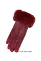 Faux Fur Trim Suede Touch Screen Gloves