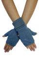 Elasticated Plain Button Fingerless Gloves