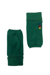 Elasticated Plain Button Fingerless Gloves