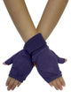 Elasticated Plain Button Fingerless Gloves