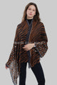 Wild Leopard And Zebra Print Frayed Scarf