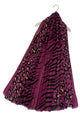 Wild Leopard And Zebra Print Frayed Scarf