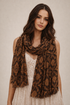 Bandana Paisley Print Frayed Scarf
