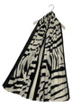 Bold Large Zebra Print Frayed Scarf