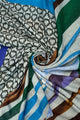 Marble Swirl And Chain Print Frayed Scarf
