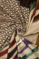Marble Swirl And Chain Print Frayed Scarf