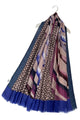 Marble Swirl And Chain Print Frayed Scarf