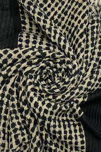 Dotted Fashion Print Frayed Scarf