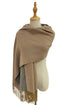 Two Tone Reversible Plain Tassel Scarf