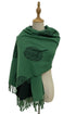 Tree Print Reversible Cotton Tassel Scarf
