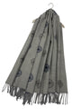 Dandelion Print With Reversible Stripe Tassel Scarf