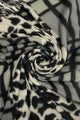 Leopard Print & Check Tassel Scarf