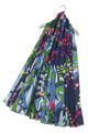 Mosaic Effect Floral Print Frayed Scarf